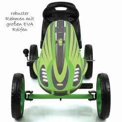 Gokart & Tretauto Speedster mit verstellbarem Schalensitz (4-8 Jahre) - Green