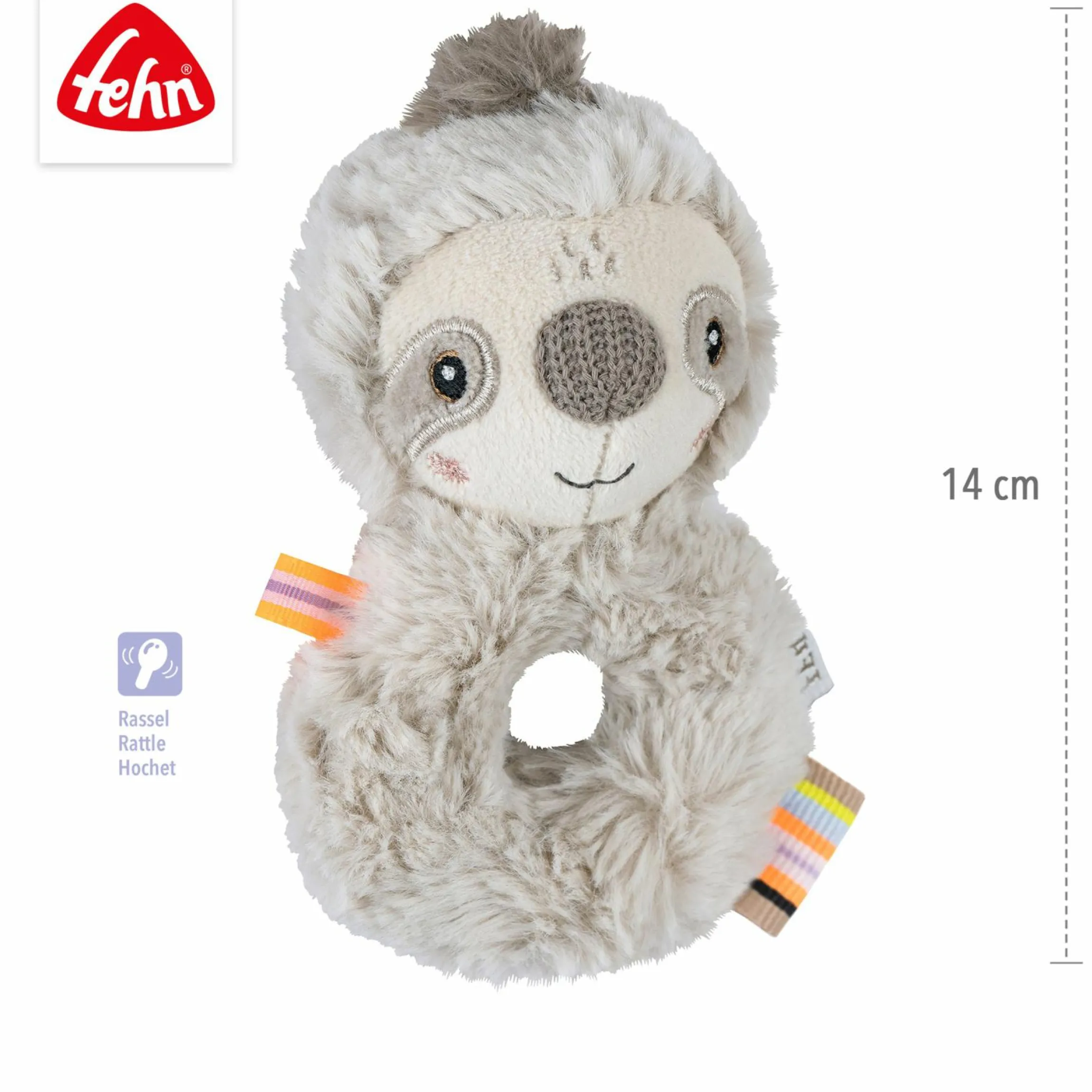 Greifling mit Rassel - Faultier