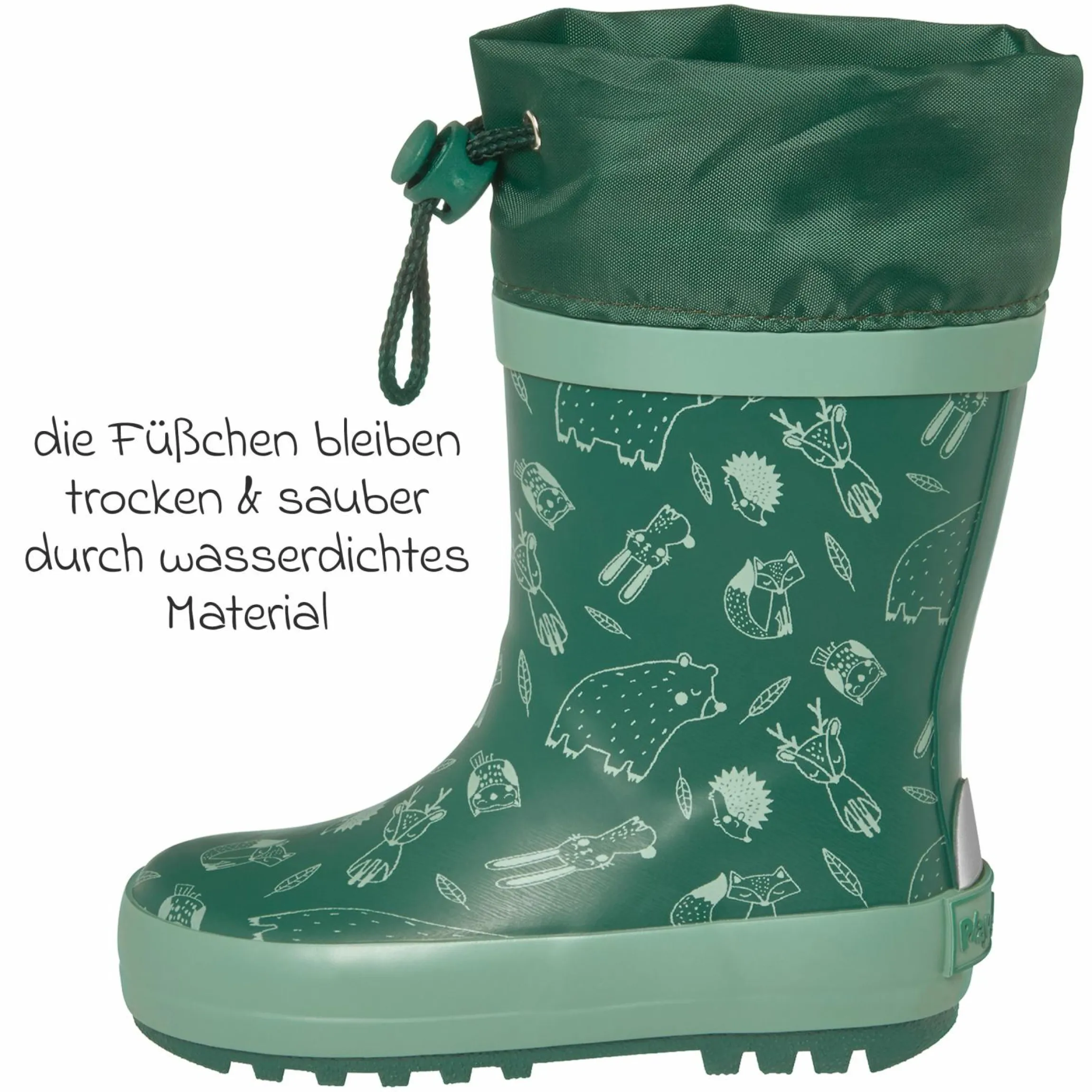 Gummistiefel - Waldtiere - Grün - Gr. 23