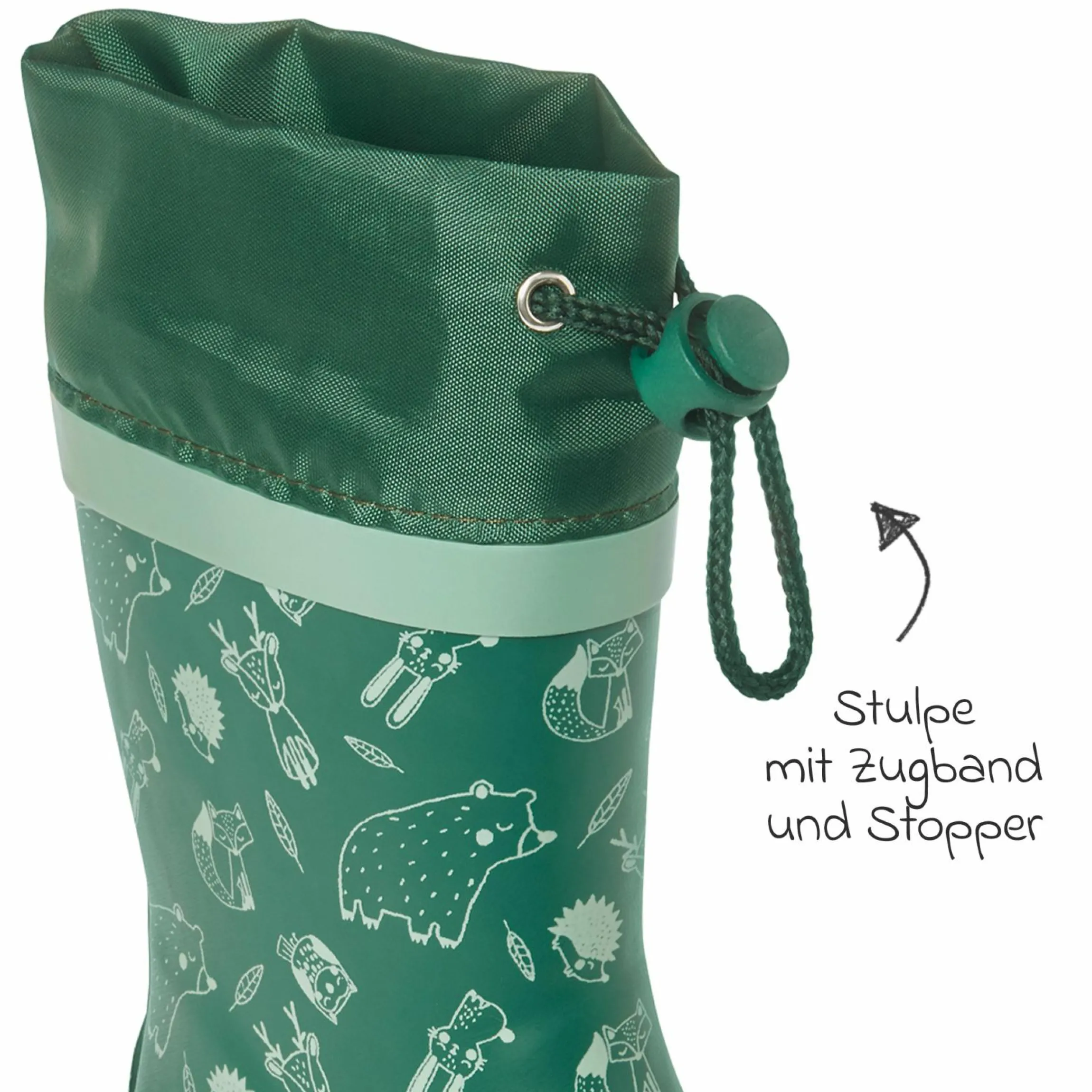 Gummistiefel - Waldtiere - Grün - Gr. 23