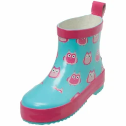 Gummistiefel Halbhoch - Eulen - Türkis & Pink - Gr. 23