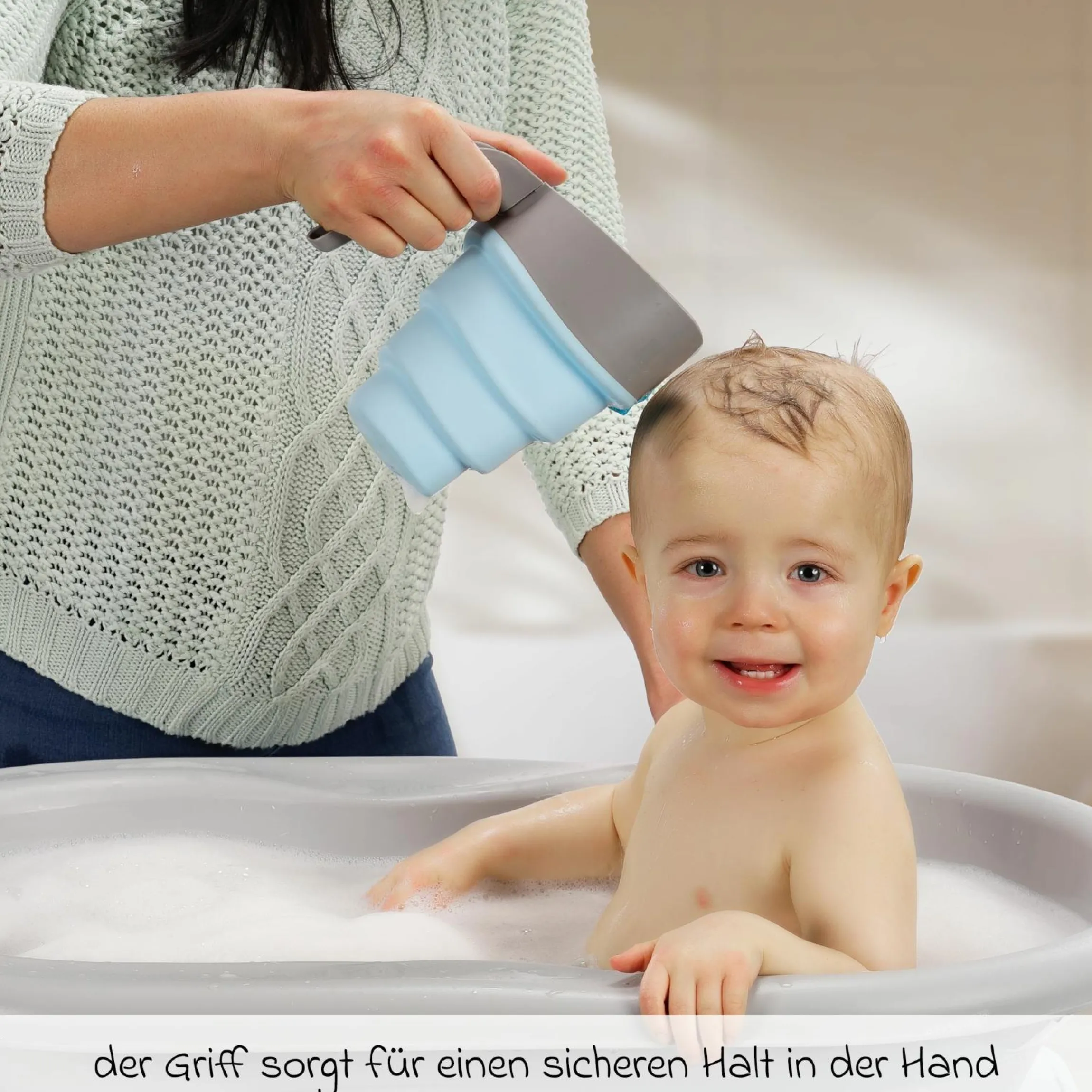 Haarwaschbecher MyHappyBath Cup - Blau Grau