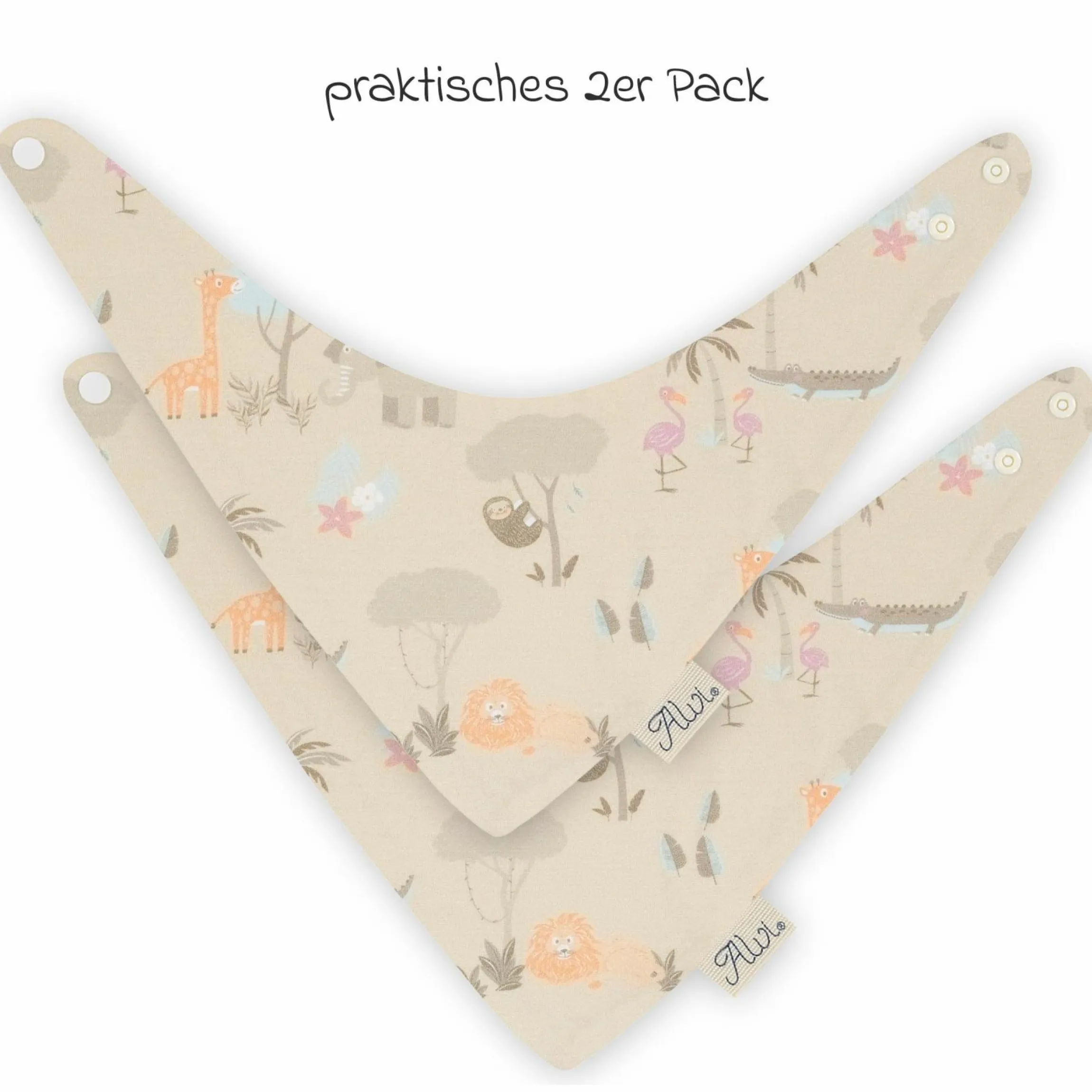 Halstuch / Bandana Lätzchen Dreieckstuch 2er Pack - Jungle