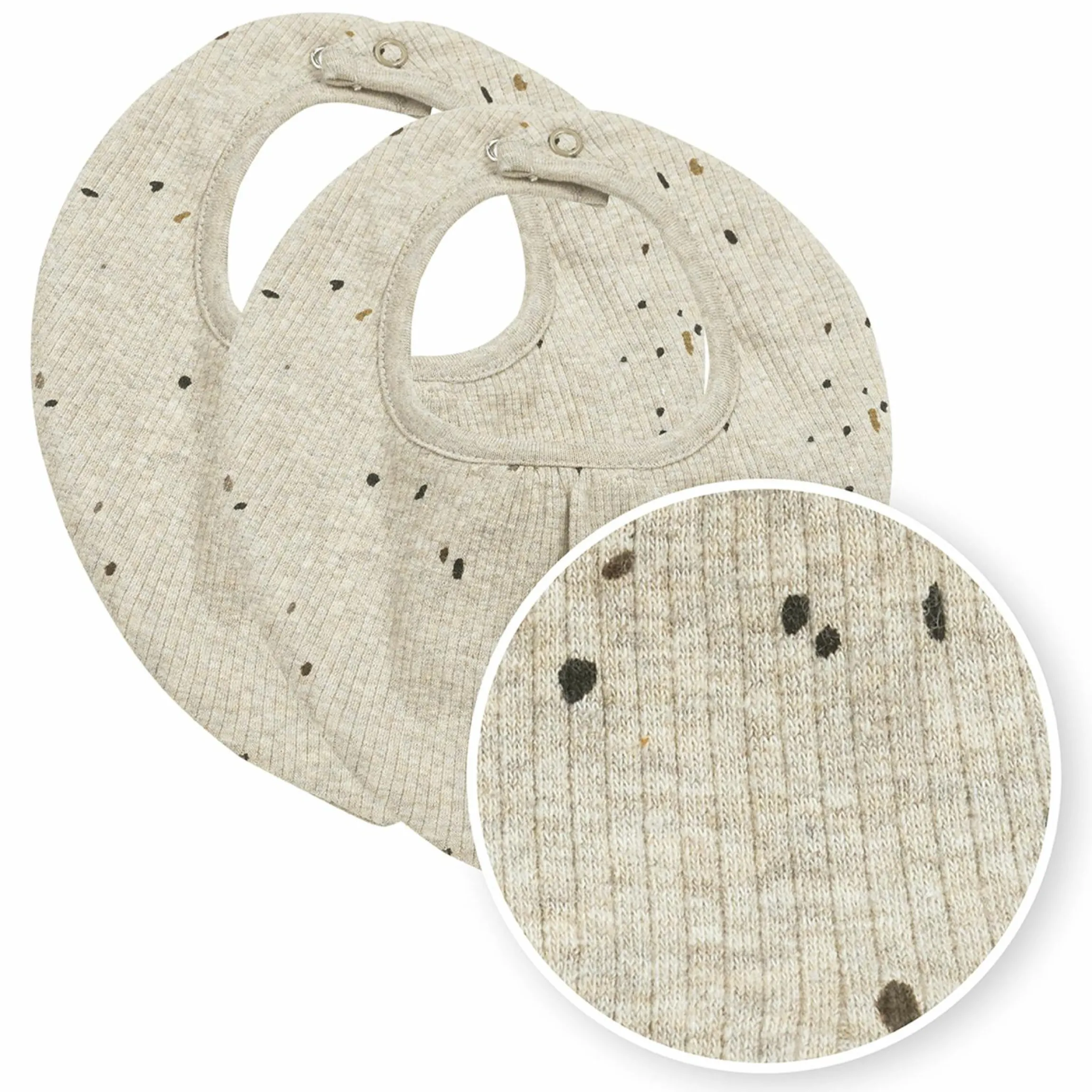 Halstuch / Bandana-Lätzchen 2er Pack - Rib Mini Spot - Sand Melange