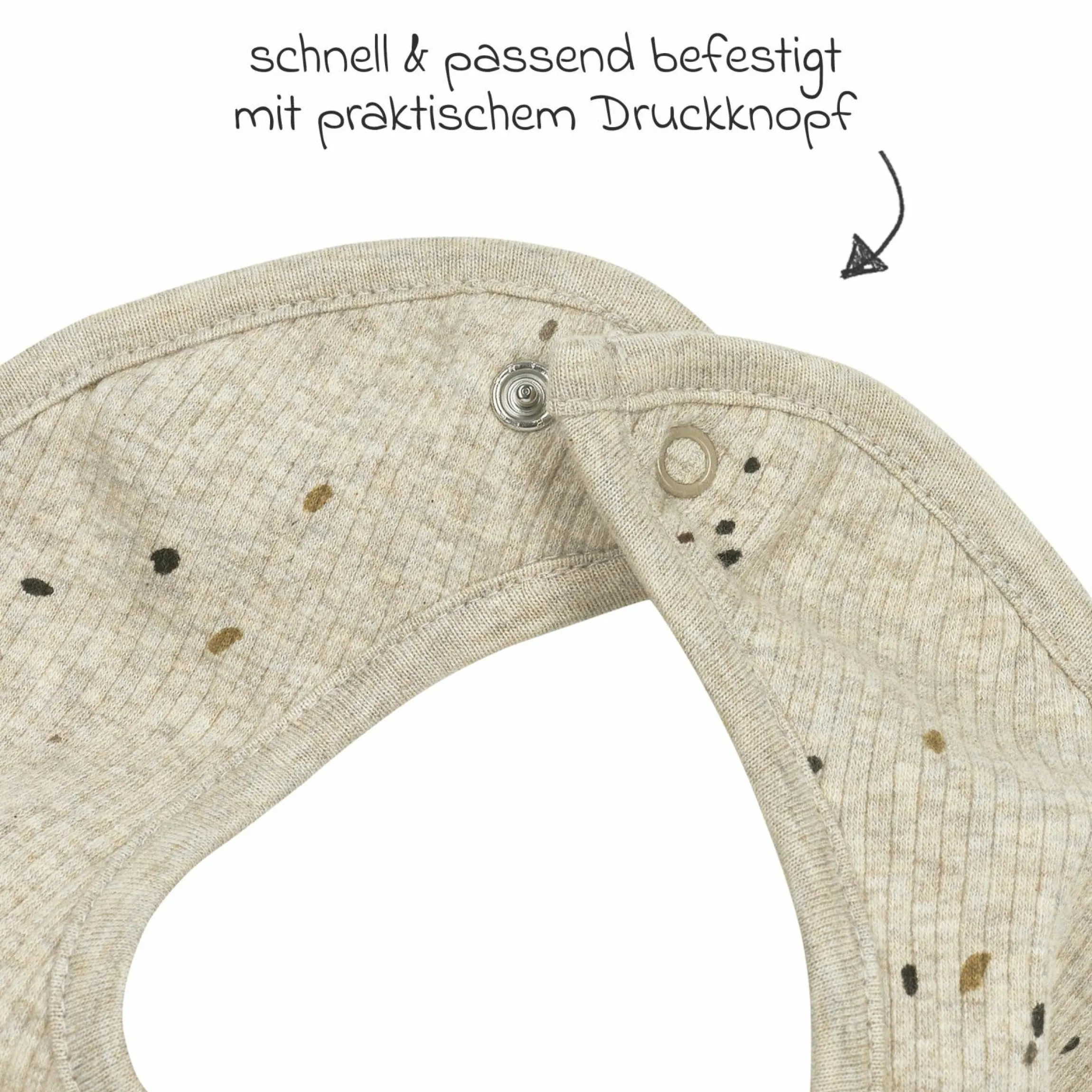 Halstuch / Bandana-Lätzchen 2er Pack - Rib Mini Spot - Sand Melange