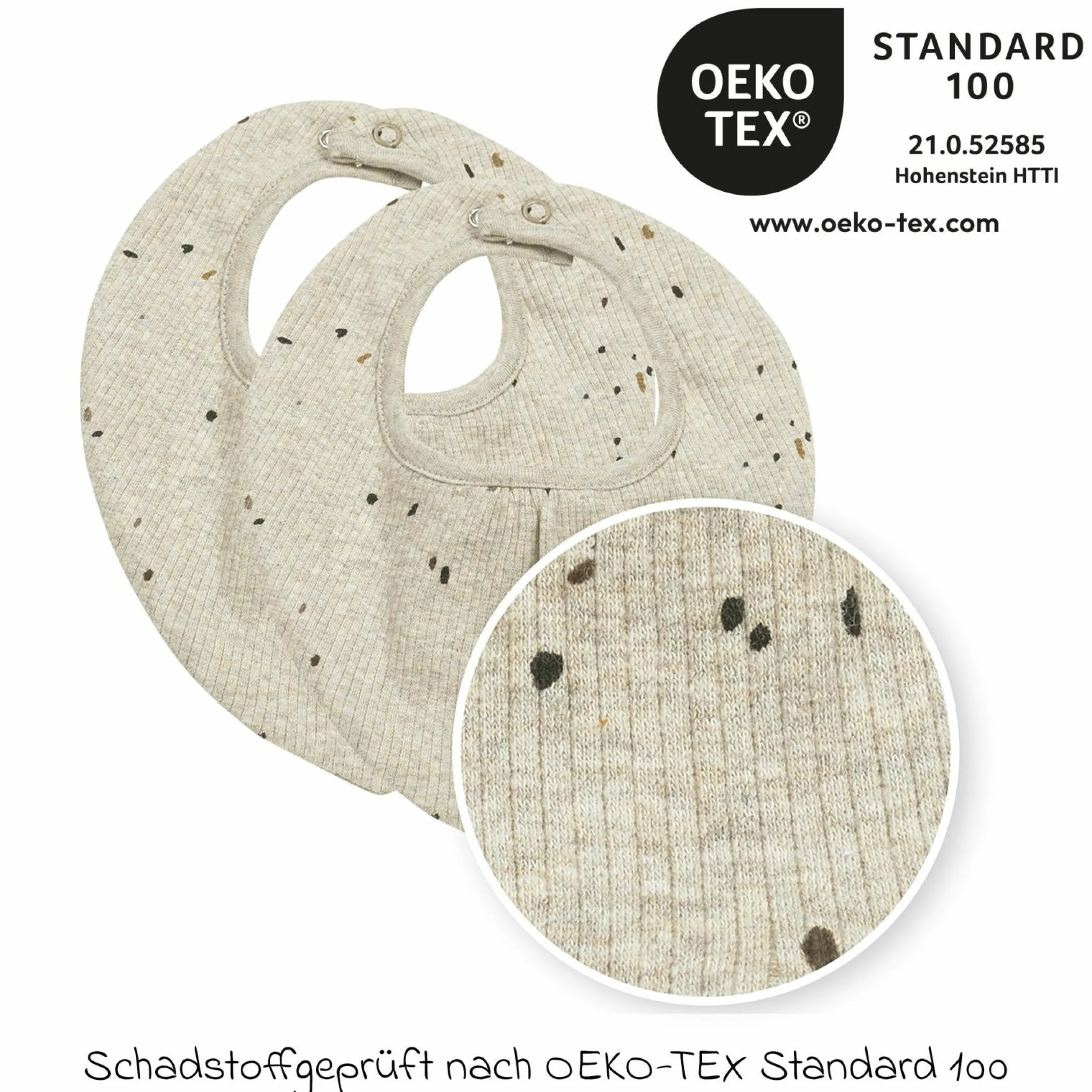 Halstuch / Bandana-Lätzchen 2er Pack - Rib Mini Spot - Sand Melange