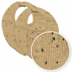 Halstuch / Bandana-Lätzchen 2er Pack - Rib Mini Spot - Toffee Melange