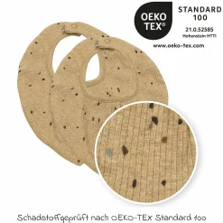 Halstuch / Bandana-Lätzchen 2er Pack - Rib Mini Spot - Toffee Melange