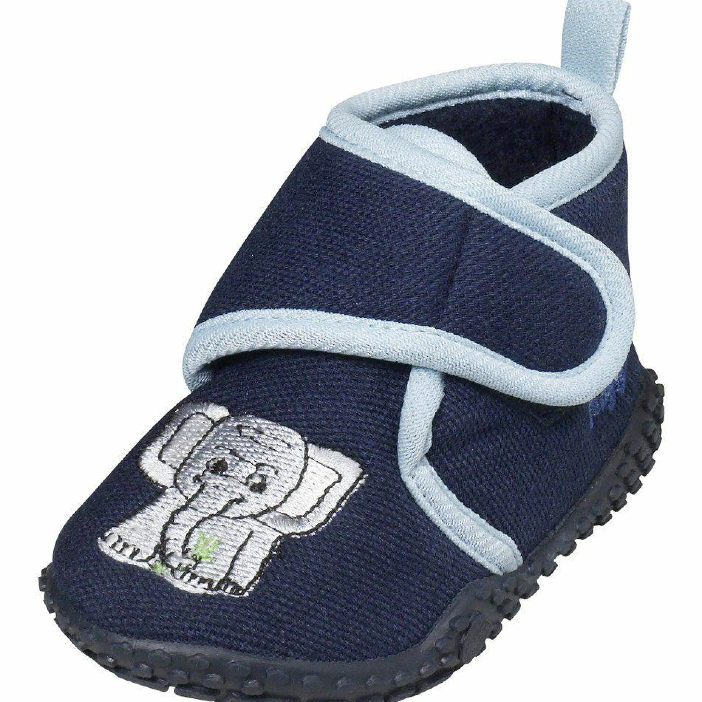 Hausschuh Klettverschluss Elefant - Blau - Gr. 22/23