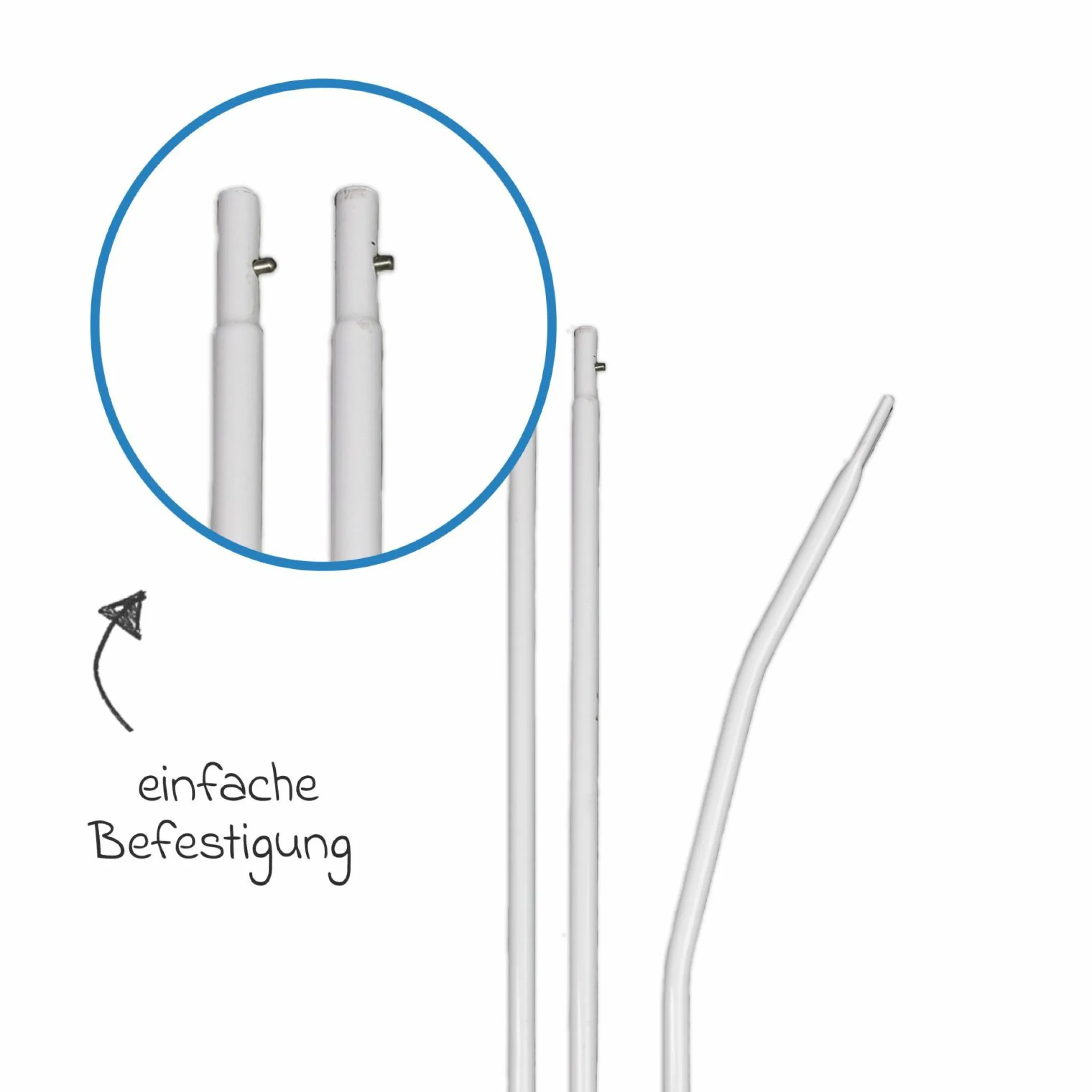 Himmelstange für Baldachin mit Standfuß Höhe 230 cm / 32 cm Ø - Weiß
