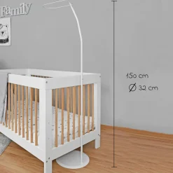 Himmelstange mit Standfuß Höhe 150 cm / 32 cm Ø - Weiß