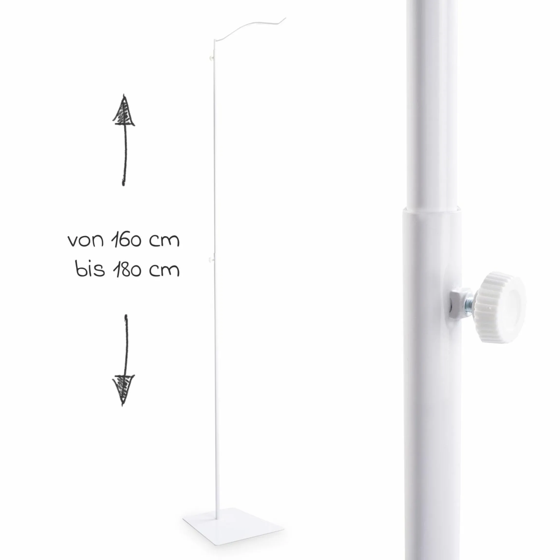 Himmelstange mit Standfuß für Baldachine Max 180 cm - Weiß