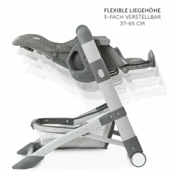 Hochstuhl & Babyliege ab Geburt - Grow Up Newborn Set (faltbar & klappbar) - Melange Grey
