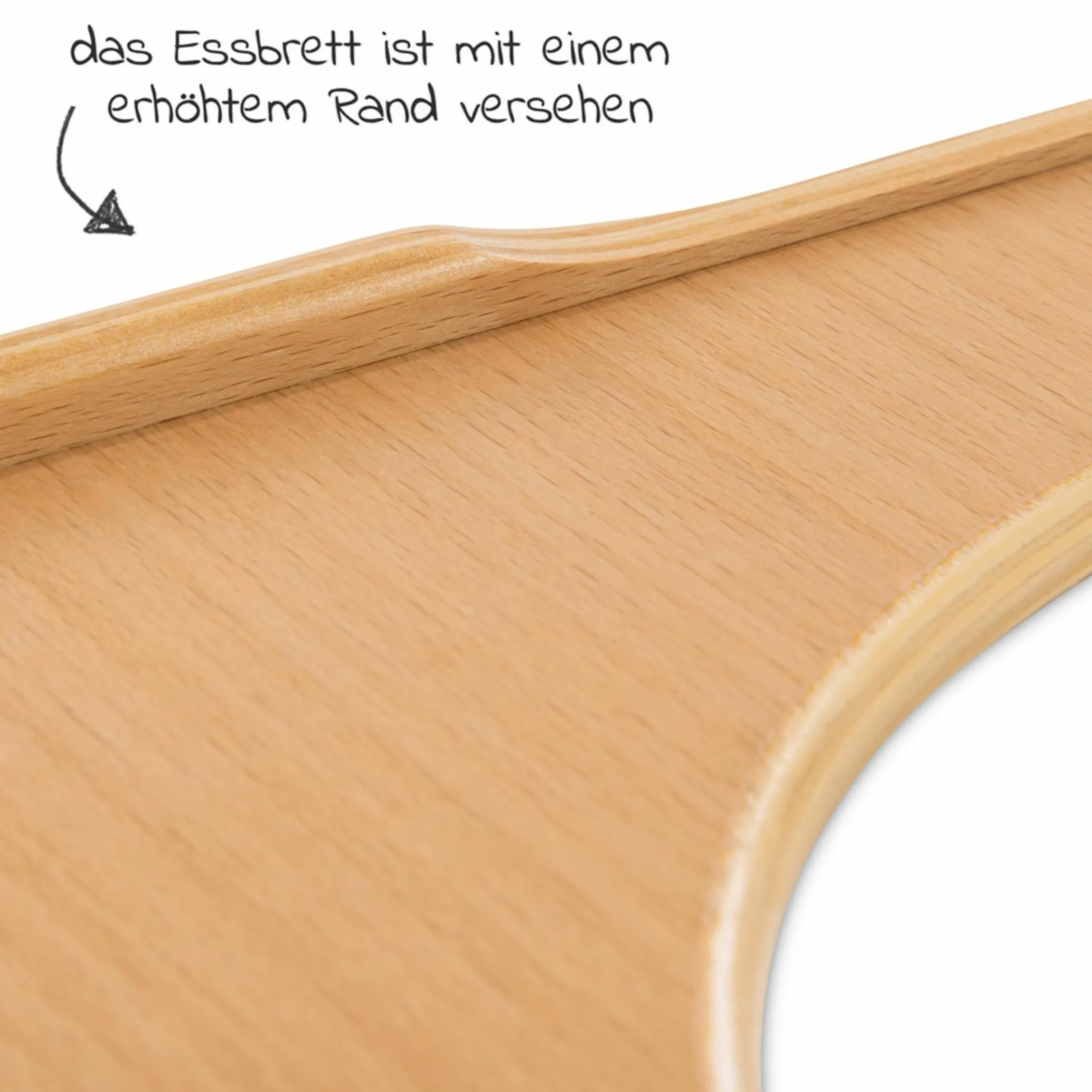 Hochstuhl Alpha Move - mit Essbrett und Rollen - Natur