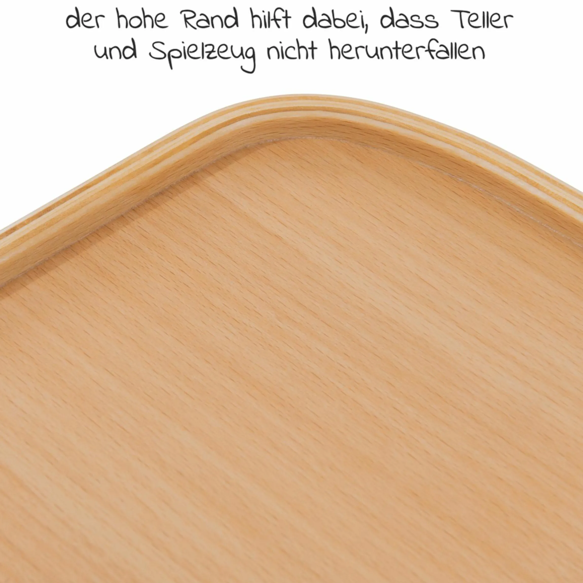 Hochstuhl Alpha Move - mit Essbrett und Rollen - Natur