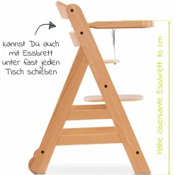 Hochstuhl Alpha Move Natur - im Sparset inkl. Essbrett, Sitzkissen Deluxe Beige und 2x Silikonteller