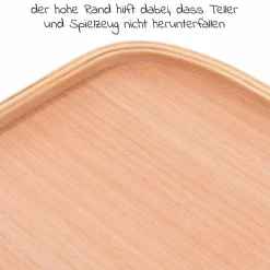 Hochstuhl Alpha Move Natur - im Sparset inkl. Essbrett, Sitzkissen Jersey Charcoal und 2x Silikonteller