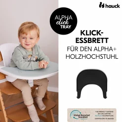 Hochstuhl Alpha Plus Black - im Sparset inkl. Essbrett Click Tray und Sitzkissen - Jersey Charcoal