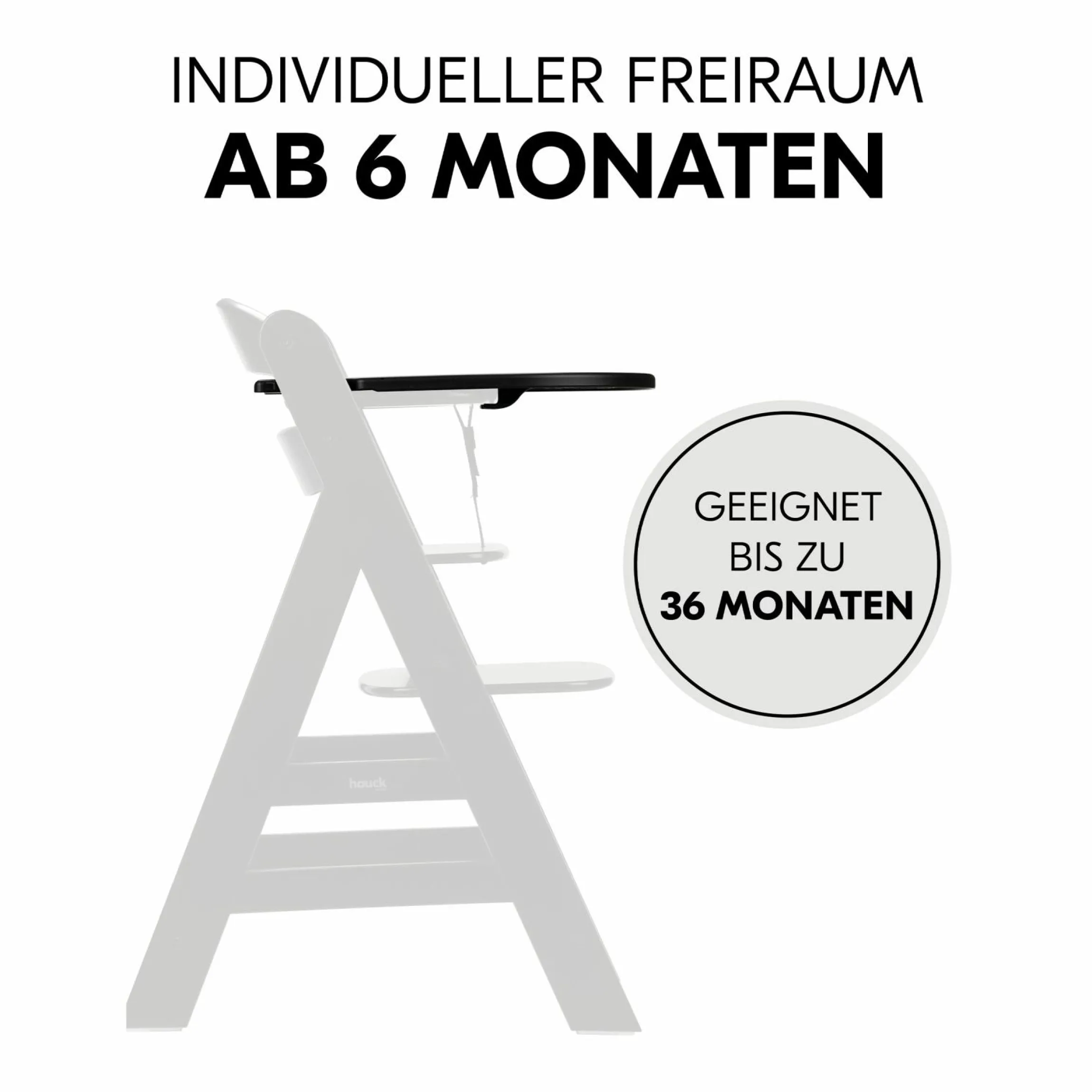 Hochstuhl Alpha Plus Black - im Sparset inkl. Essbrett Click Tray und Sitzkissen - Jersey Charcoal
