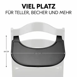 Hochstuhl Alpha Plus Black - im Sparset inkl. Essbrett Click Tray, Sitzkissen und Aufbewahrungsboxen - Jersey Charcoal
