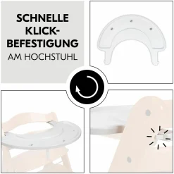 Hochstuhl Alpha Plus Black - im Sparset inkl. Sitzkissen + Play Tray Basis + Spielzeug Play Music mit Xylophon