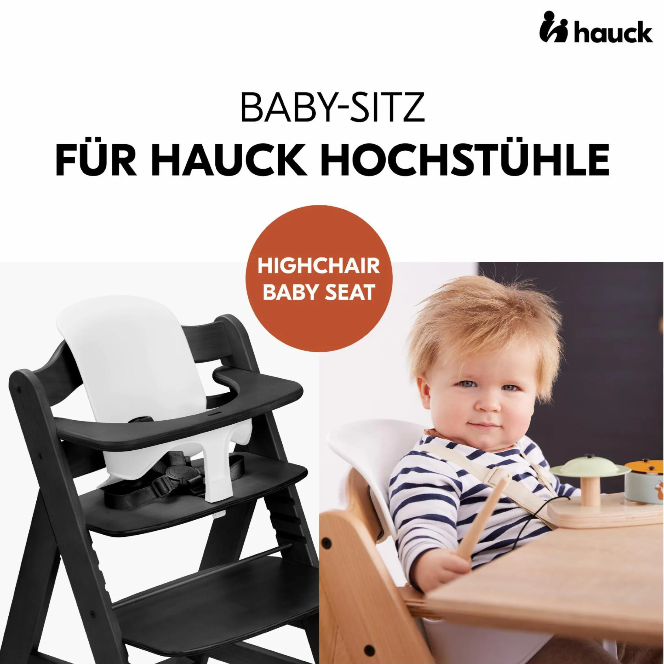 Hochstuhl Alpha Plus Black - im Sparset inkl. Baby Seat + Baby Seatpad + Click Tray