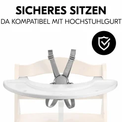 Hochstuhl Alpha Plus Black - im Sparset inkl. Sitzkissen + Play Tray Basis + Spielzeug Play Moving mit Motorikschleife