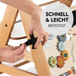 Hochstuhl Alpha Plus Black - im Sparset inkl. Sitzkissen + Motorik-Spielbrett Play Board