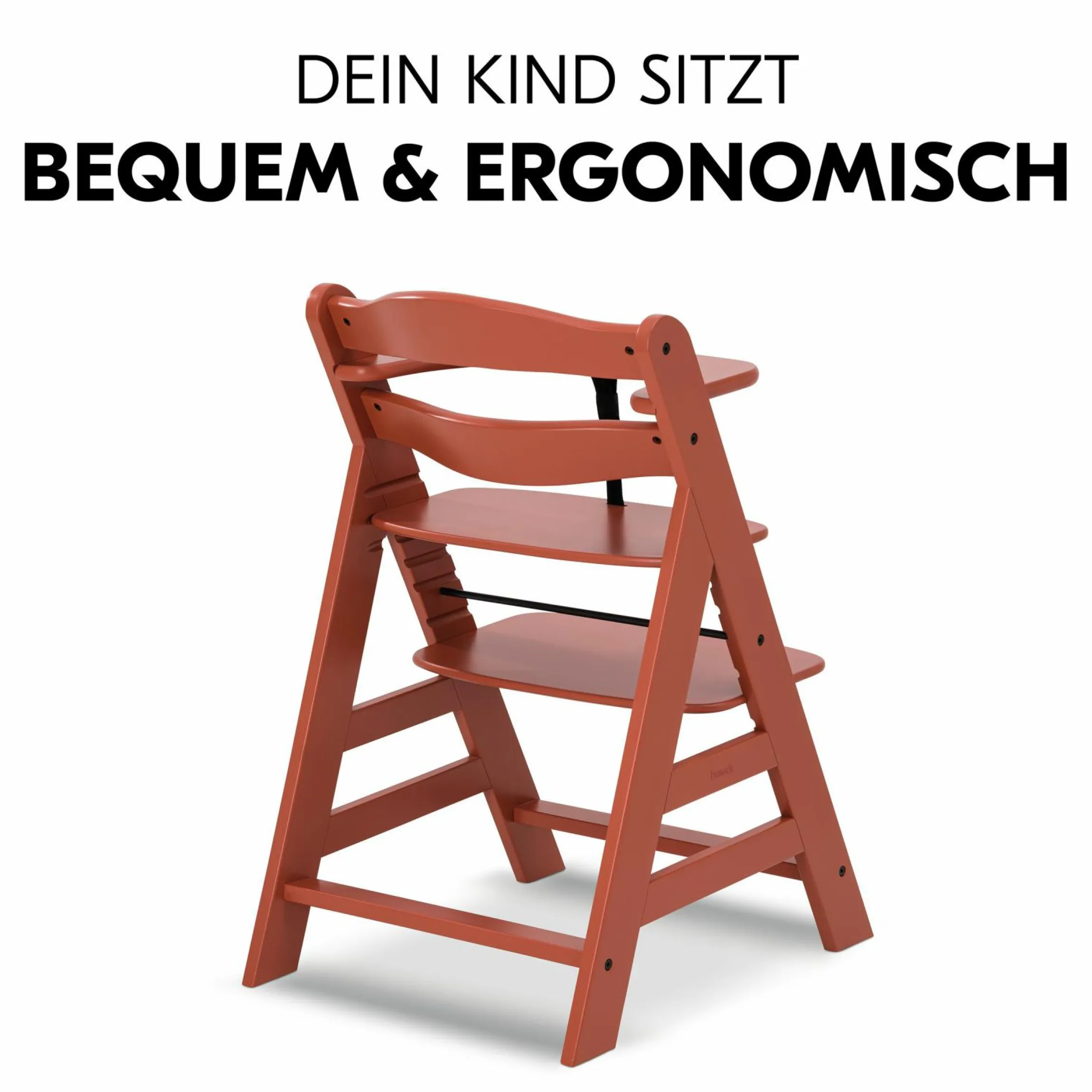 Hochstuhl Alpha Plus Cork - im Sparset inkl. Holz-Essbrett + Sitzkissen - Charcoal