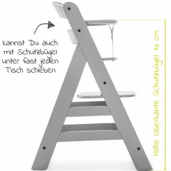 Hochstuhl Alpha Plus Grey - im Sparset inkl. Sitzkissen Jersey Charcoal - Grau