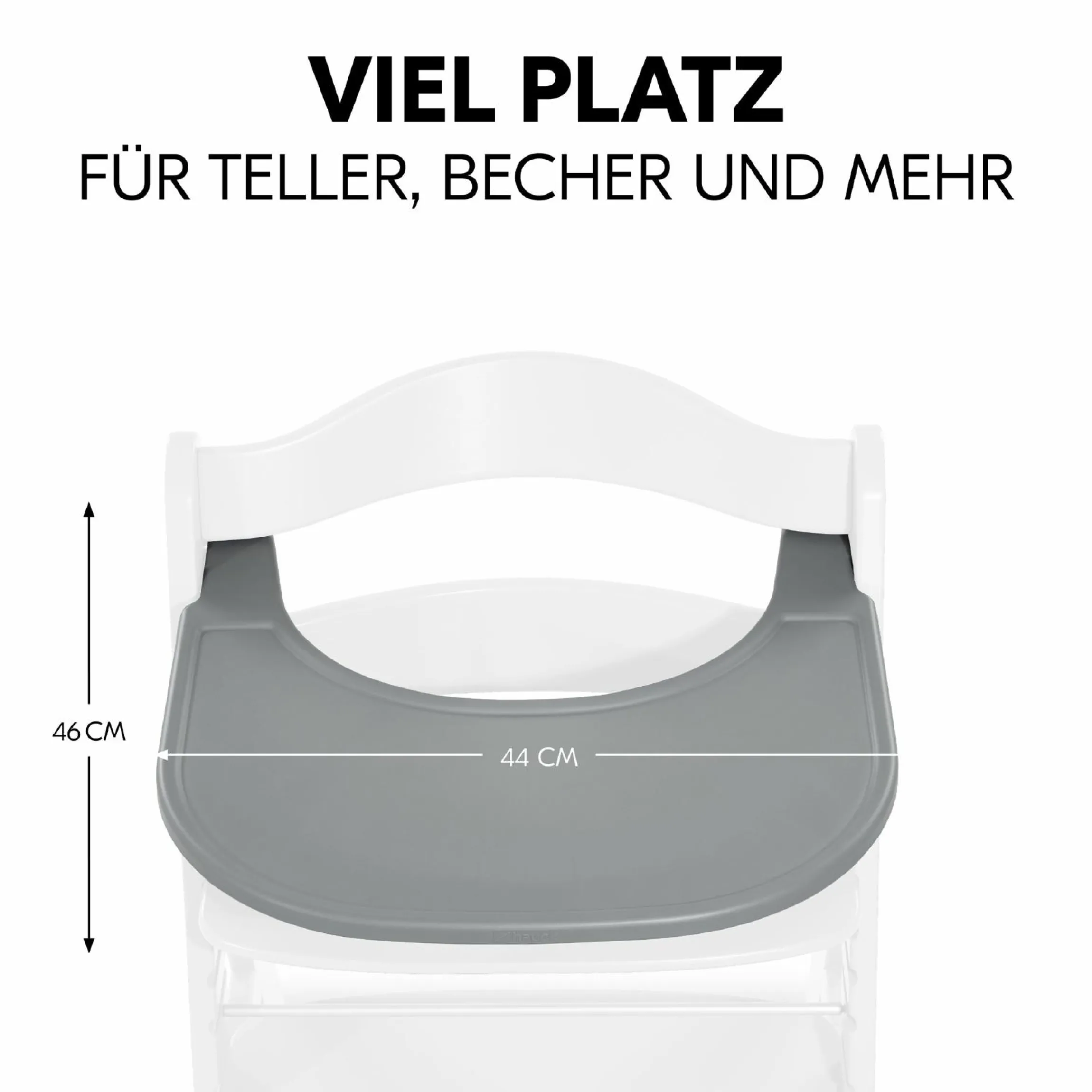 Hochstuhl Alpha Plus Grey - im Sparset inkl. Essbrett Click Tray + Sitzkissen Minnie Mouse Rose