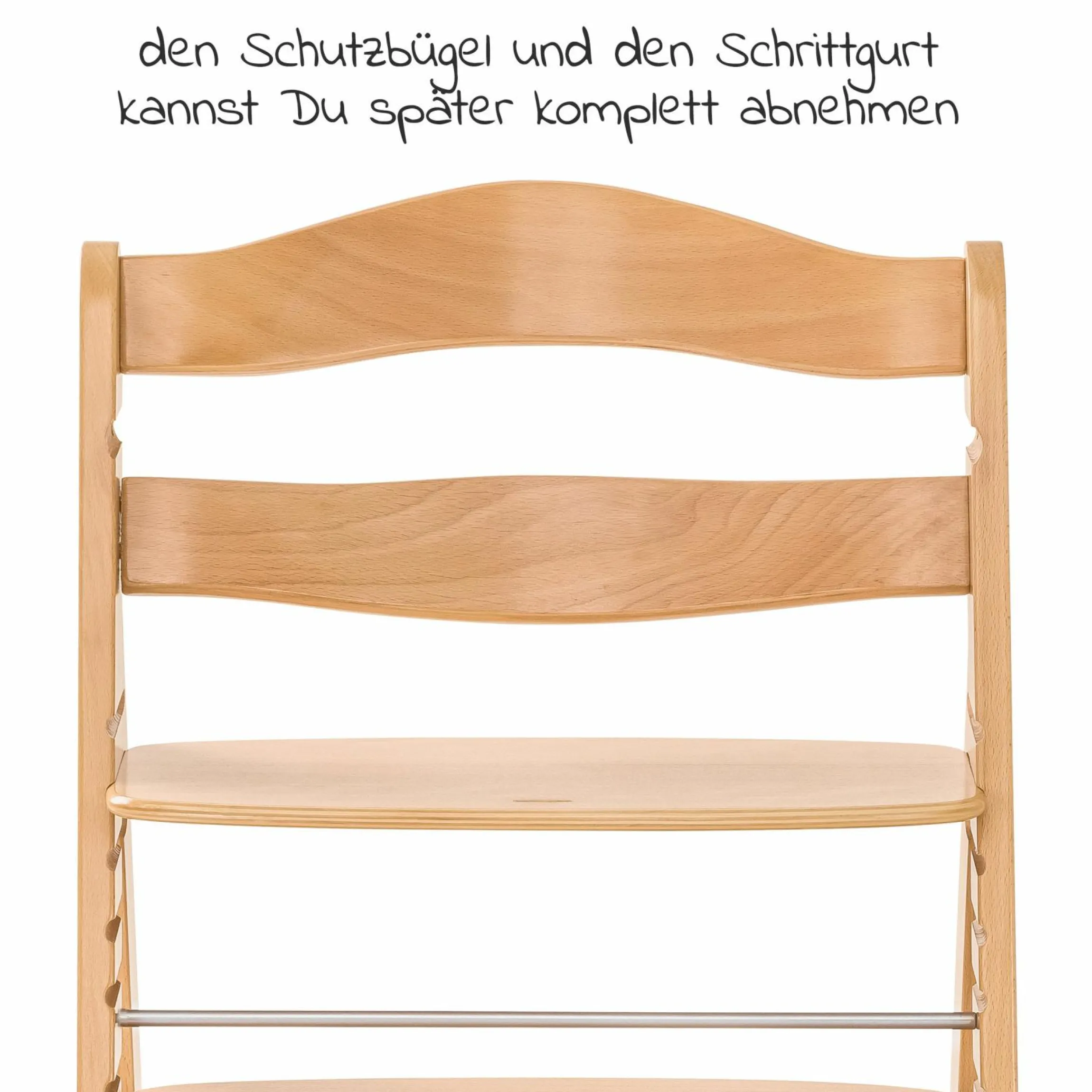 Hochstuhl Alpha Plus Natur - im Sparset inkl. Sitzkissen Jersey Charcoal