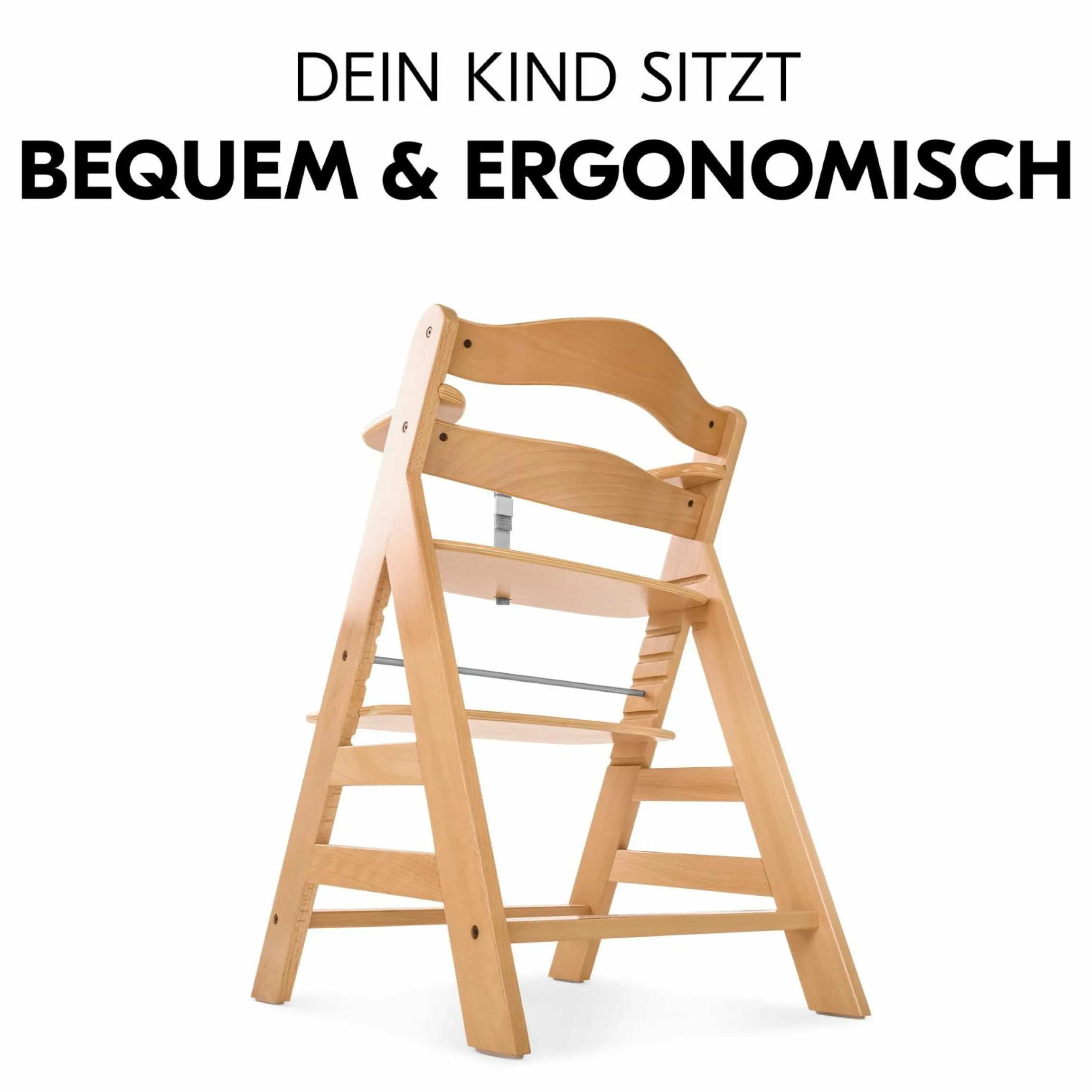 Hochstuhl Alpha Plus Natur im Sparset - inkl. Sitzkissen + Play Tray Basis + Spielzeug Play Repairing mit Zahnrädern & Muttern