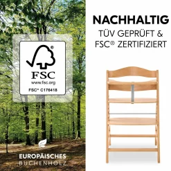 Hochstuhl Alpha Plus Natur im Sparset - inkl. Sitzkissen + Play Tray Basis + Spielzeug Play Repairing mit Zahnrädern & Muttern