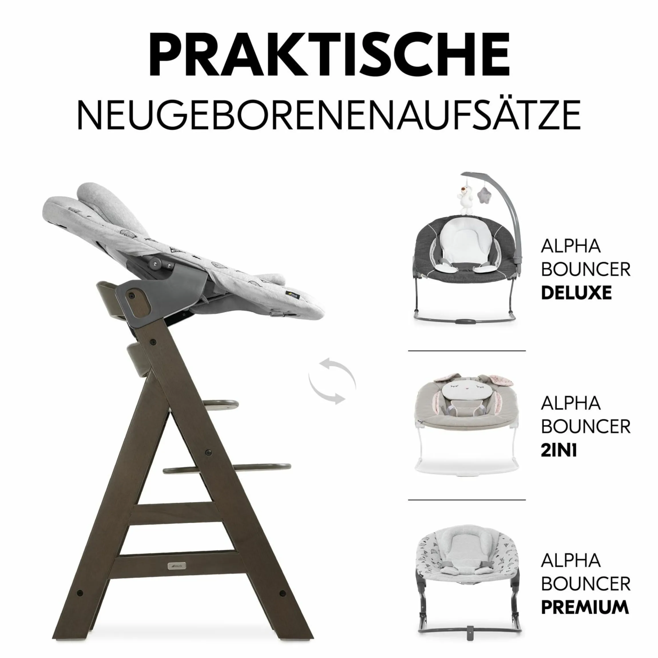 Hochstuhl Alpha Plus Select - Charcoal / Dunkelgrau