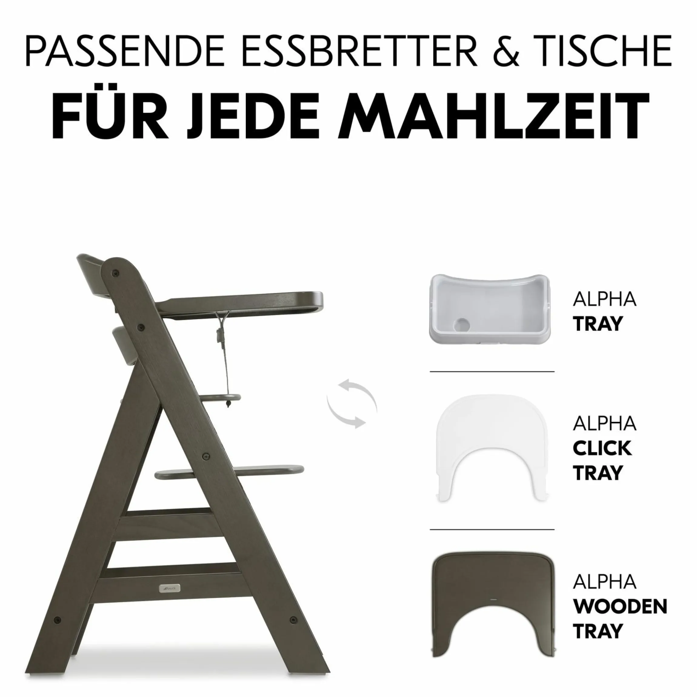 Hochstuhl Alpha Plus Select - Charcoal / Dunkelgrau