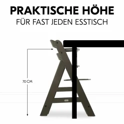 Hochstuhl Alpha Plus Select Charcoal - im Sparset inkl. Sitzkissen Muslin Mineral Rose + 2 Silikonteller
