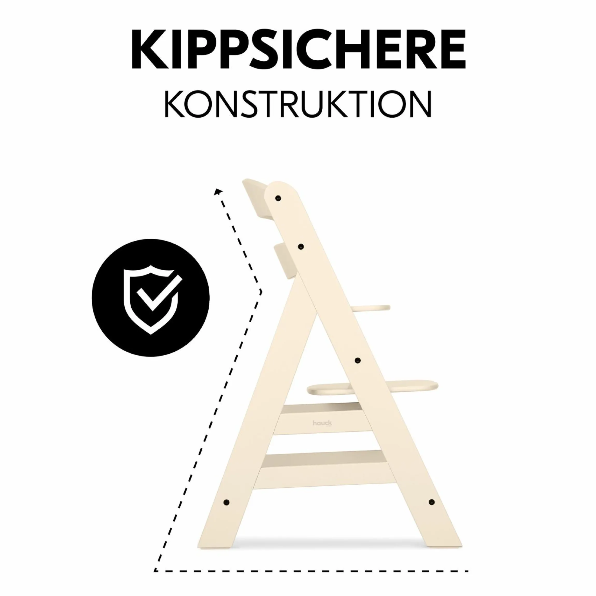 Hochstuhl Alpha Plus Vanilla - im Sparset inkl. Holz-Essbrett und Sitzkissen - Charcoal