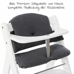 Hochstuhl Alpha Plus Weiß im Sparset inkl. Sitzkissen und Essbrett Alpha Tray White