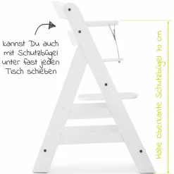 Hochstuhl Alpha Plus Weiß im Sparset inkl. Sitzkissen und Essbrett Alpha Tray White