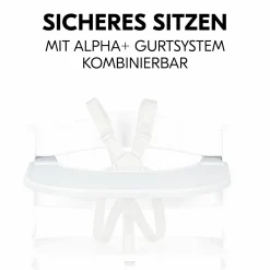 Hochstuhl Alpha Plus White - im Sparset inkl. Essbrett Click Tray + Sitzkissen Minnie Mouse Rose