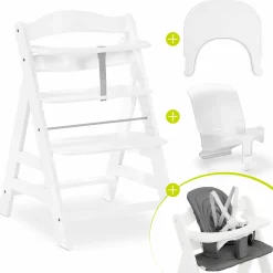 Hochstuhl Alpha Plus White - im Sparset inkl. Baby Seat + Baby Seatpad + Click Tray