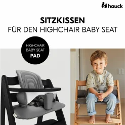 Hochstuhl Arketa Beech Blackwashed - im Sparset inkl. Baby Seat und Sitzpolster - Dark Grey