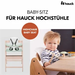 Hochstuhl Arketa Beech Whitewashed Mint - im Sparset inkl. Baby Seat und Sitzpolster - Dark Grey