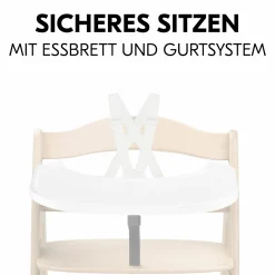 Hochstuhl Arketa Beech Whitewashed Mint - im Sparset inkl. Click Tray und Sitzkissen - Charcoal