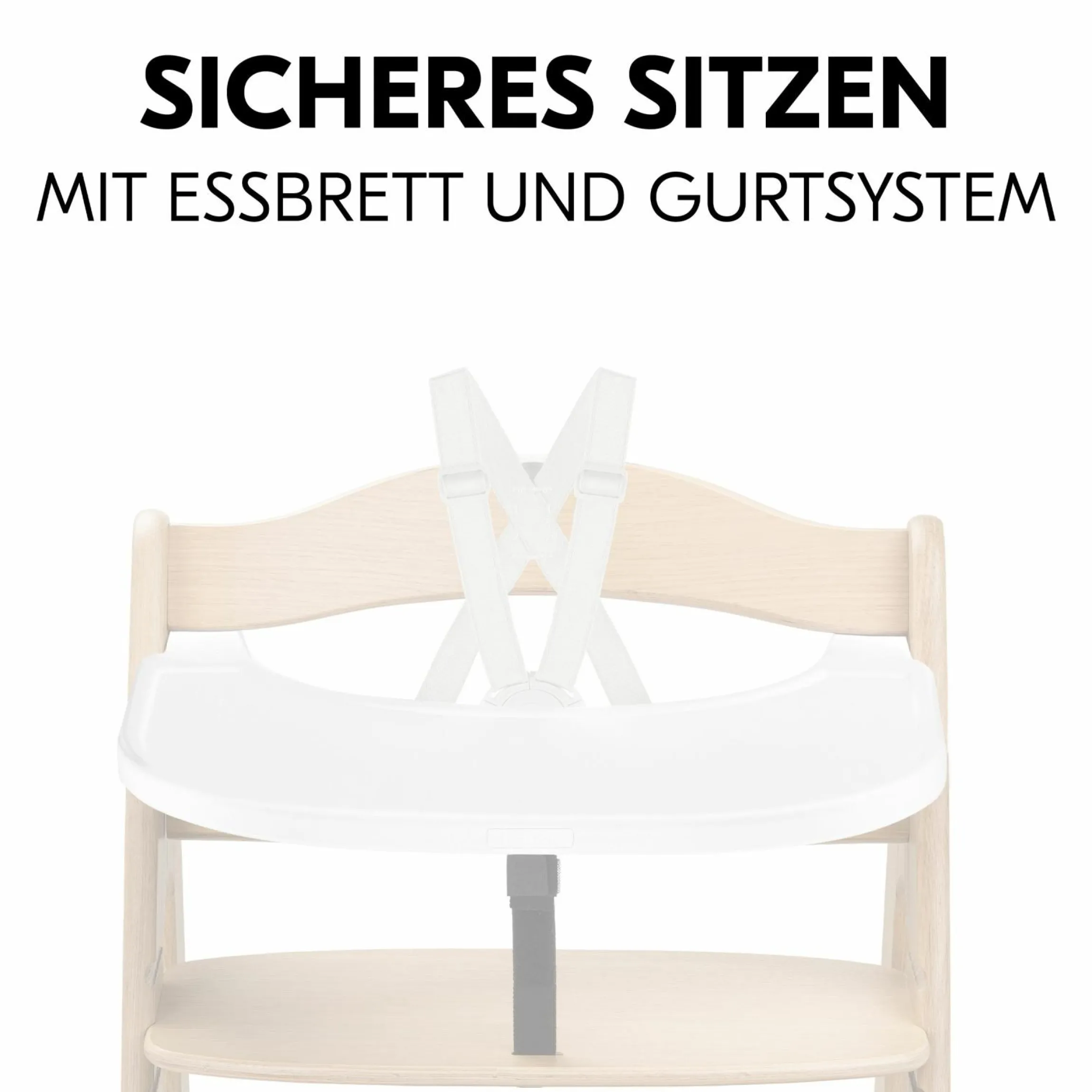 Hochstuhl Arketa Beech Whitewashed Mint - im Sparset inkl. Click Tray und Sitzkissen - Charcoal