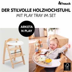 Hochstuhl Arketa inkl. Play Tray Basis - Beech