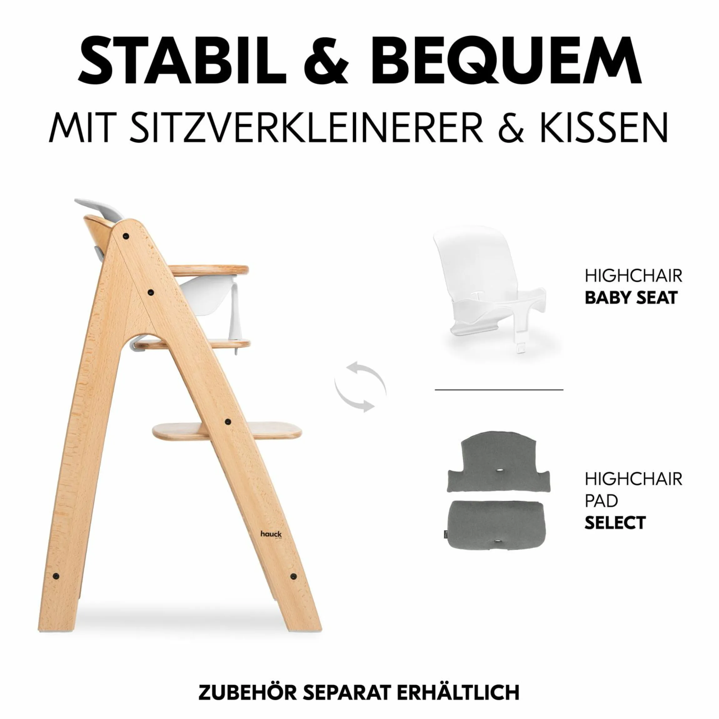 Hochstuhl Arketa inkl. Play Tray Basis - Beech