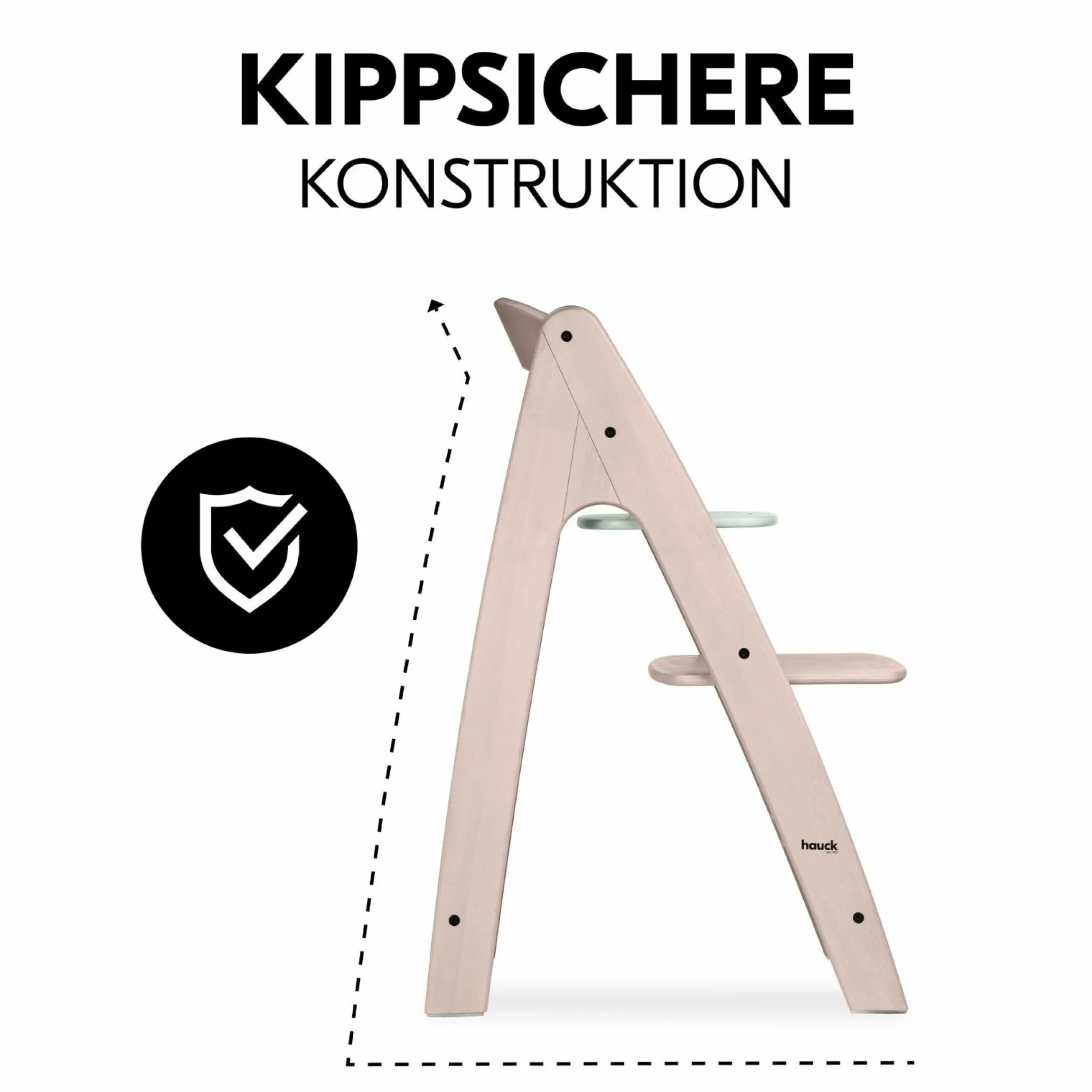 Hochstuhl Arketa inkl. Play Tray Basis - Beech Whitewashed Mint