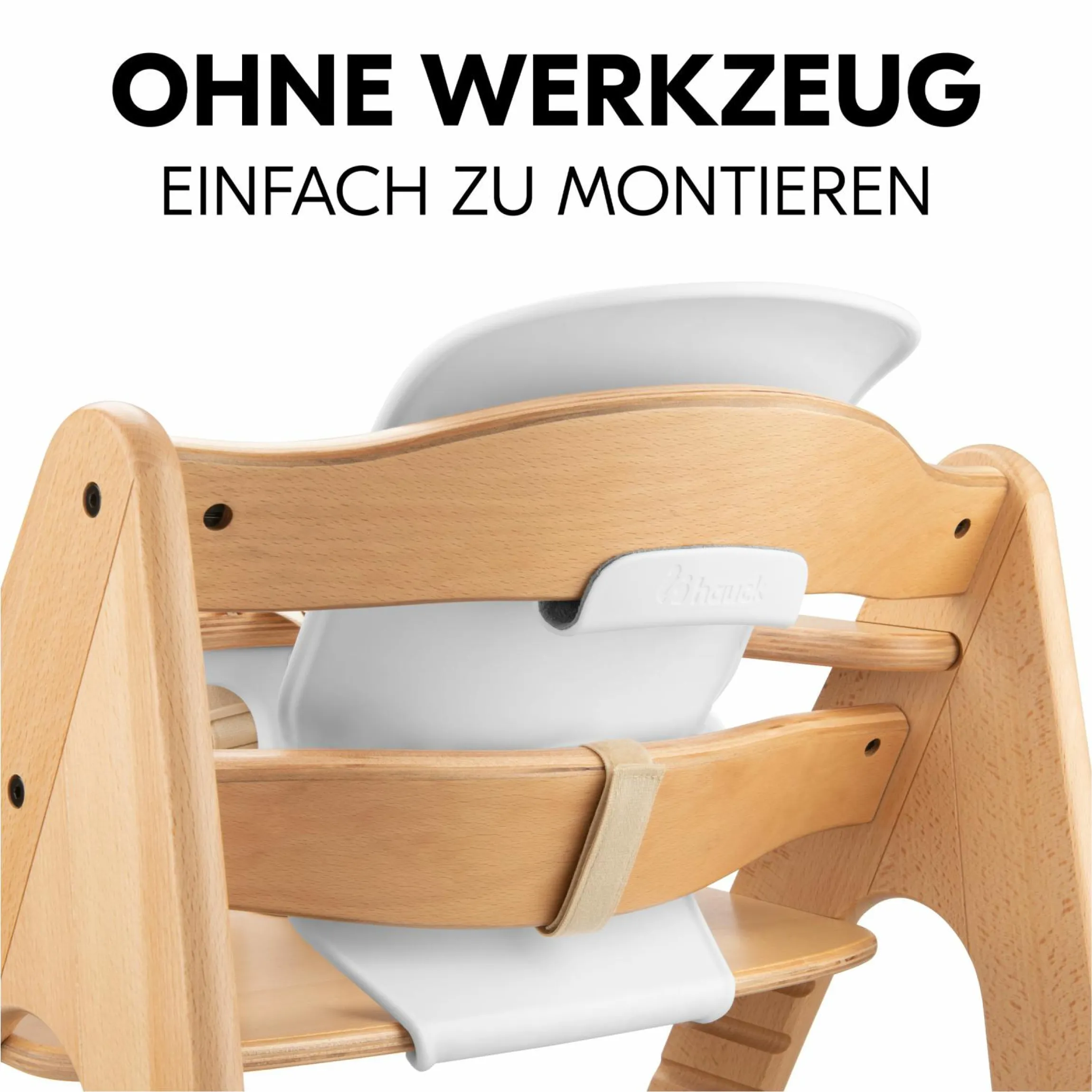 Hochstuhl Arketa Oak - im Sparset inkl. Baby Seat und Sitzpolster - Dark Grey